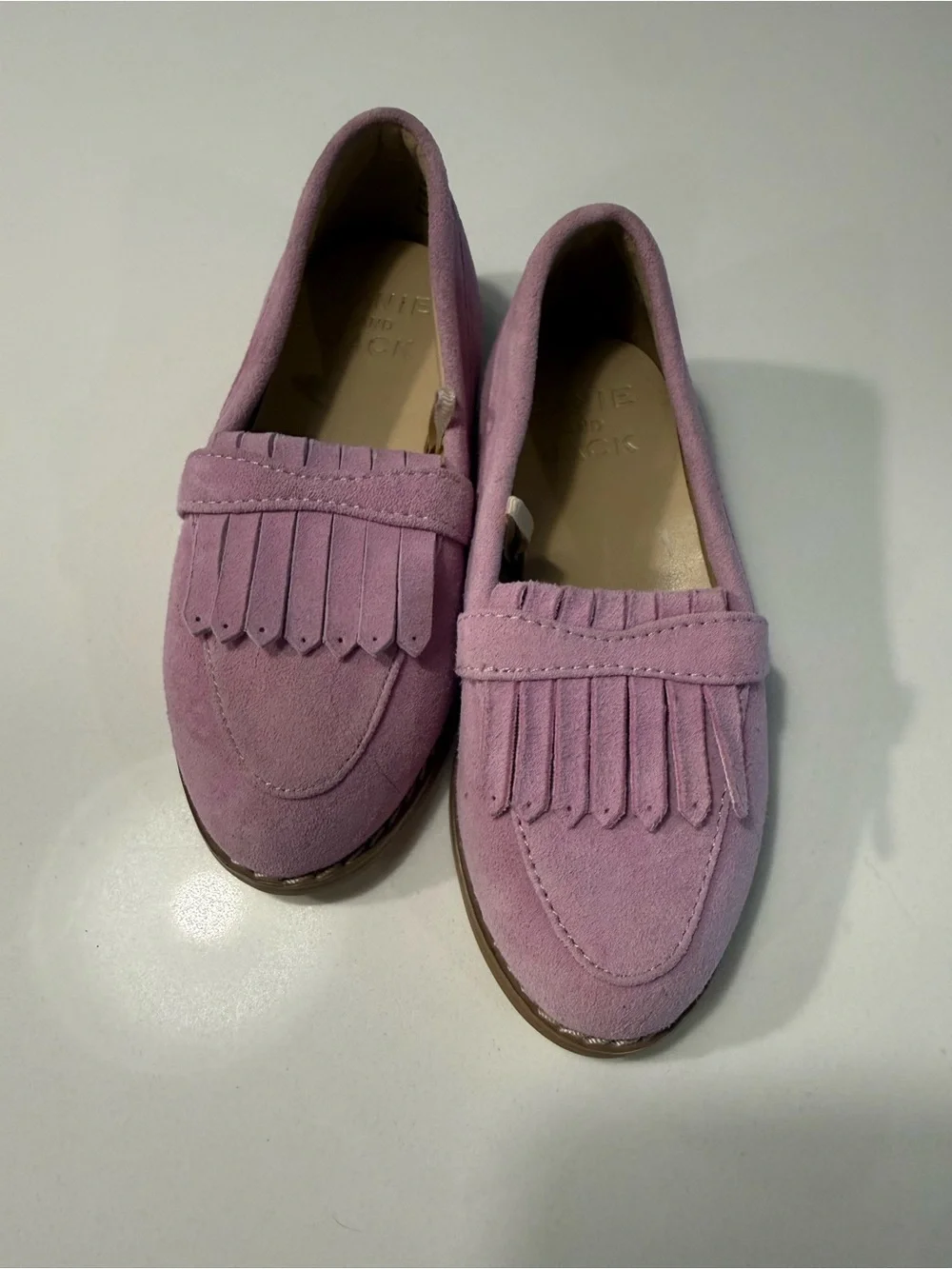NWOT Janie‎ and Jack Pink Suede Fringe Loafers Size 6